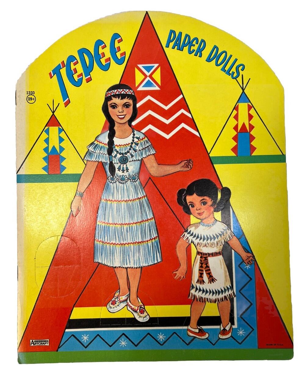 Vintage Indian TEPEE Paper Dolls Saalfield Artcraft UNCUT 1960’s